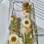 作品押し花　ドライフラワー　スマホケース