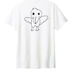 作品ハシビロコウ　Tシャツ　白　Mサイズ　裏　オリジナル