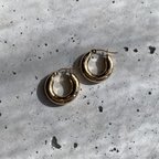 作品【チャンキーフープピアス20mm】サージカルステンレス　gold silver