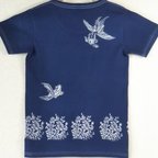 作品型染めXSサイズお魚Tシャツ (男女兼用) ～金魚～