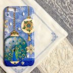 作品ケース (iPhone  スマホ) スノー 雪の結晶 六花 ウインターブルー