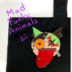 作品Mad Funky Animals   ねこ　レザーブローチ