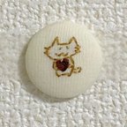 作品【B品】ねこさんのバレンタイン【くるみボタンブローチ】