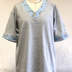 作品AMU st-03刺繍襟のTシャツ