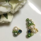 作品☆sale☆モンタナスワロフスキー＆薄松葉コットンパールのイヤーカフset