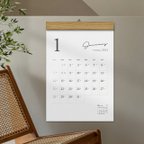 作品カレンダー 2024・シンプル 木製壁掛けカレンダー（A3サイズ予定表）