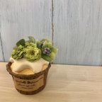 作品お花のカップケーキ＊ミニローズグリーン