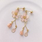 作品満開桜のピアス