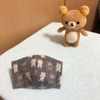 作品ふわふわダブルガーゼの　クマさん　子供用　立体　マスク（マスクゴム付き）