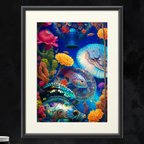 作品『原画』色鮮やかでアバロン貝のようにきらびやかに輝く深海魚 グラフィック絵画