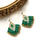 作品◇fringe ×  earrings ◇(green)