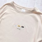作品ビッグシルエット 柴犬刺繍Tシャツ 《サンドベージュ》メンズ レディース トップス 大人 シバイヌ