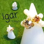 作品igar_tokyo「オニキス×ラインストーンの二重リング」