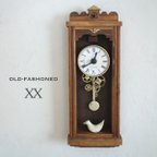 作品【送料無料】OLD FASHIONED ⅩⅩ（#020） レトロな時計　Sサイズ　1点物　アンティーク調
