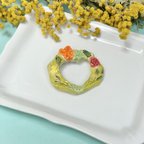 作品●陶芸 ブローチ 花リング