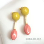 作品classical earring pink×yellow