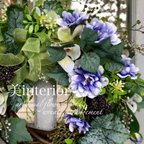 作品【 フリルレアブルー 】 wreathe arrangement