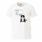 作品老猫Tシャツ【猫】【ホワイト】