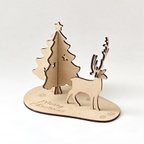 作品【名入れ】木製クリスマスツリー&トナカイ　