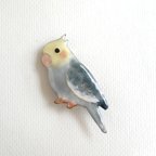 作品オカメインコ（ノーマル）の七宝焼ブローチ