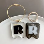 作品clear name alphabet keyring keychain 【名入れ無料　キーホルダー 】