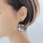 作品《冬限定》雪だるまピアス○オレンジ✖️ミントグリーン