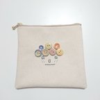 作品刺繍ポーチS ＊アフロボタンくん＊ 『ソバカスちゃん』 