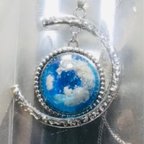 作品【青空のネックレス】蒼球の羅針盤 雲 天体 星 月 ネックレス⭐︎プレゼントに