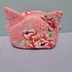 作品☆台湾花布ねこ耳ポーチ