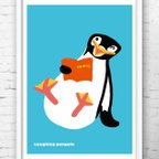 作品よく笑うペンギン　イラスト　ポスター  A4　アートポスター　全作オリジナル　アートsei（新着順）で検索　1128