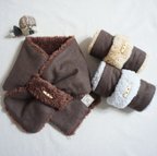 作品【ウール + ファーのあったかマフラー 】チョコレートブラウンカラー + ファーのお色をお選びください ｡.☆﻿ユニセックス♪