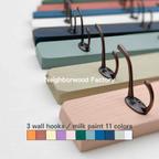 作品3 wall hooks／milk paint 11colors／wall storage／壁掛けフック （ウォールフック 壁面収納 帽子掛け バッグ掛け  コート掛け 玄関収納 リビング収納）