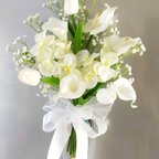 作品♥ ブーケ造花 ● ウェディングブーケ造花結婚式ブーケ 造花/花束＊造花ブーケ