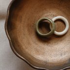 作品chiso round ring #0512283【陶器リング　指輪　陶器アクセサリー　陶器ジュエリー　練り込み　セラミック　セラミックリング　マーブル　金属アレルギー　金アレ対応】