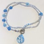 作品しずく型ミルフィオリビーズのネックレス / Millefiori beads necklace