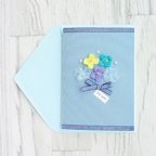 作品お花モチーフのカード(ブルー)