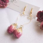 作品ミニ薔薇のピアス/イヤリング　(金属アレルギー対応)