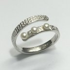 作品No.262 Cute ring with Nanako pattern pearls.