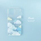 作品もくもく雲と青空のクリアスマホケース【iPhone】