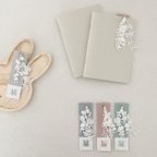 作品「うさぎのバイカラー栞」こぎん刺し