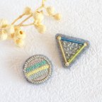 作品まるとさんかく●▼刺繍ブローチセット