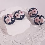 作品桜の刺繍イヤリング/ピアス