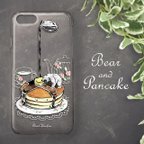 作品『クマとパンケーキ』スマホケース｜ハードケース（背景クリア）