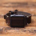 作品AW5【新作】 Apple Watch 用 カモ 迷彩グレー イタリアンレザー 革ベルト 腕時計  series 7対応
