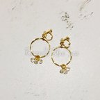 作品【SALE】ゴールドフープピアス(イヤリング)♡ 〜Emerald Blue Sea〜