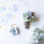 作品手染め紫陽花のアシンメトリーピアス