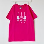 作品ギターTシャツ ユニセックス ホットピンク S、L