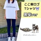 作品ここ柴ロゴTシャツ～黒柴さん～