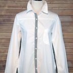 作品Cotton Shirt w/ Cable Trim (White)