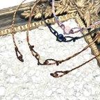 作品天然石のマクラメ編みネックレス【うねり】ブラウン系・プレナイト